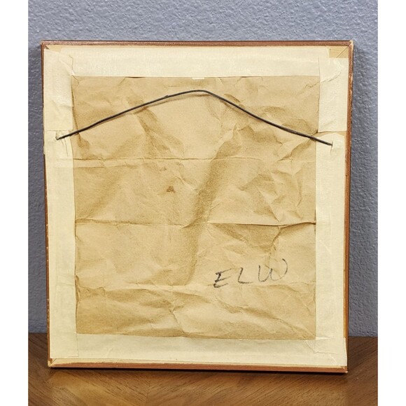 Vintage Framed Needlepoint Windmill & Sailboat Scene Signed 8' x 9' - Picture 9 of 11